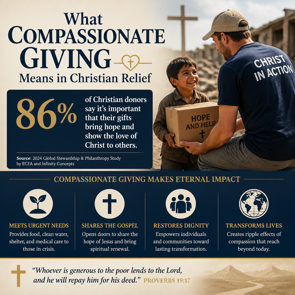 What compassionate giving means in Christian relief statistics