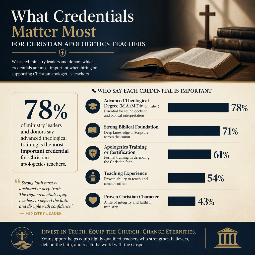 What credentials matter for Christian apologetics teachers statistics