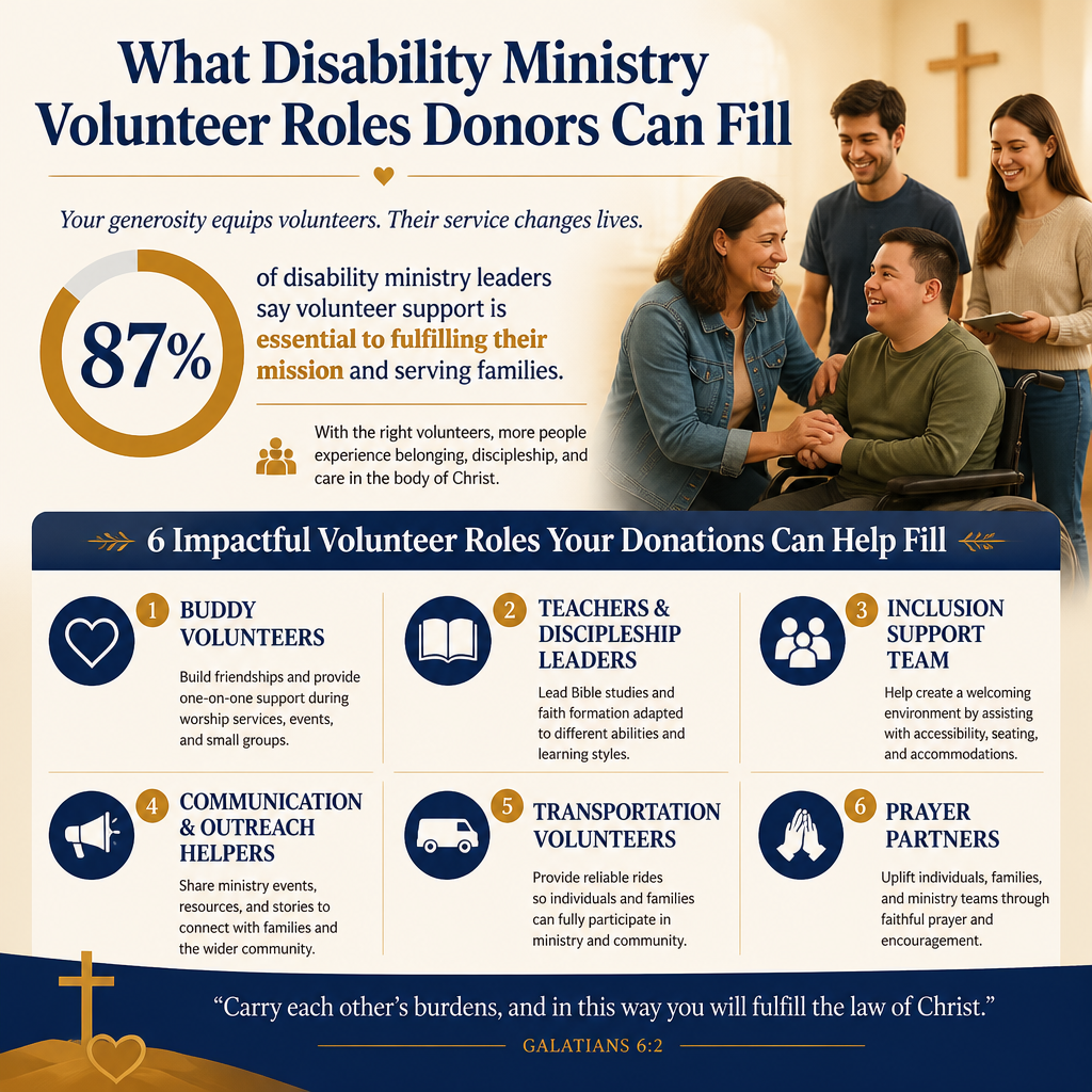 What disability ministry volunteer roles donors can fill statistics
