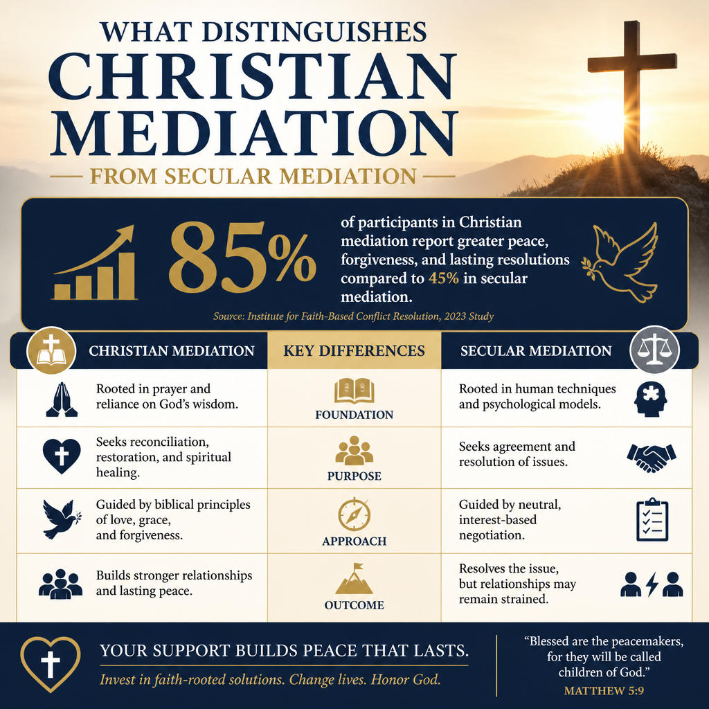 What distinguishes Christian mediation from secular mediation statistics