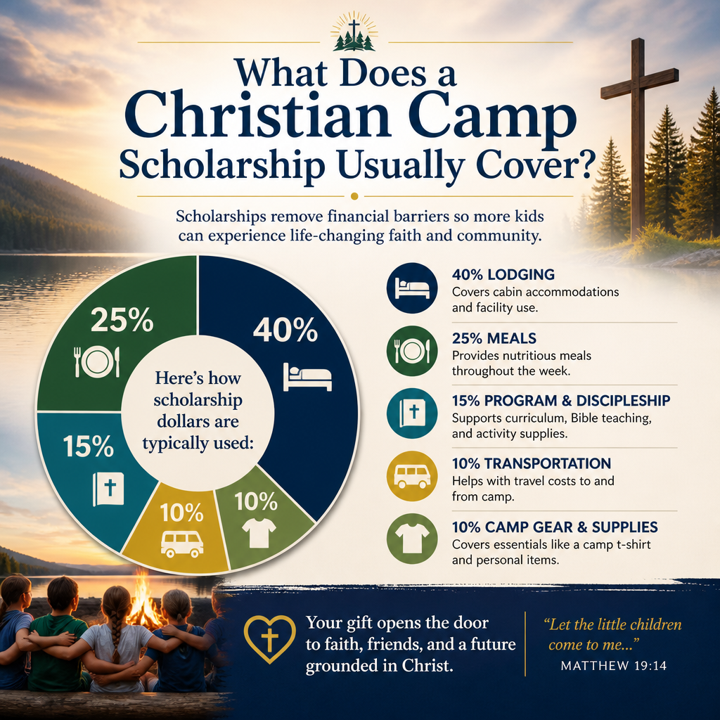What does a Christian camp scholarship usually cover statistics