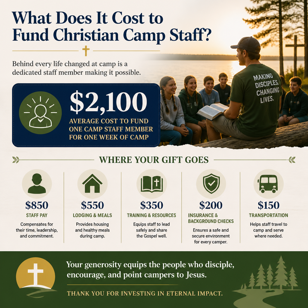 What does it cost to fund Christian camp staff statistics