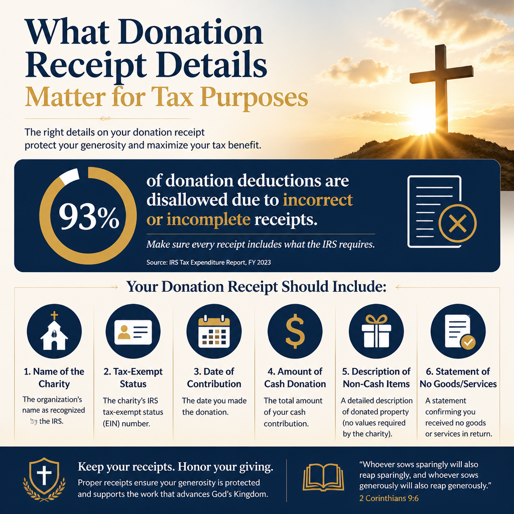 What donation receipt details matter for tax purposes statistics