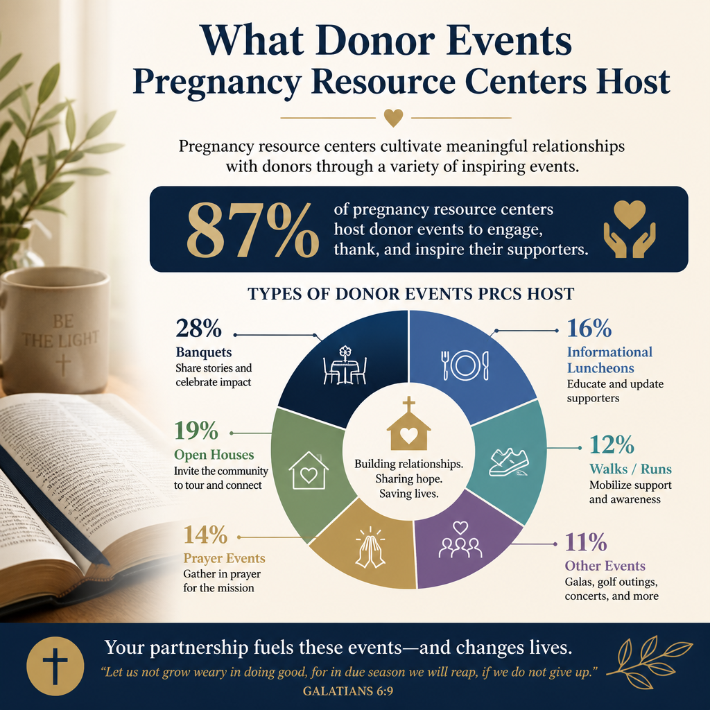 What donor events pregnancy resource centers host statistics