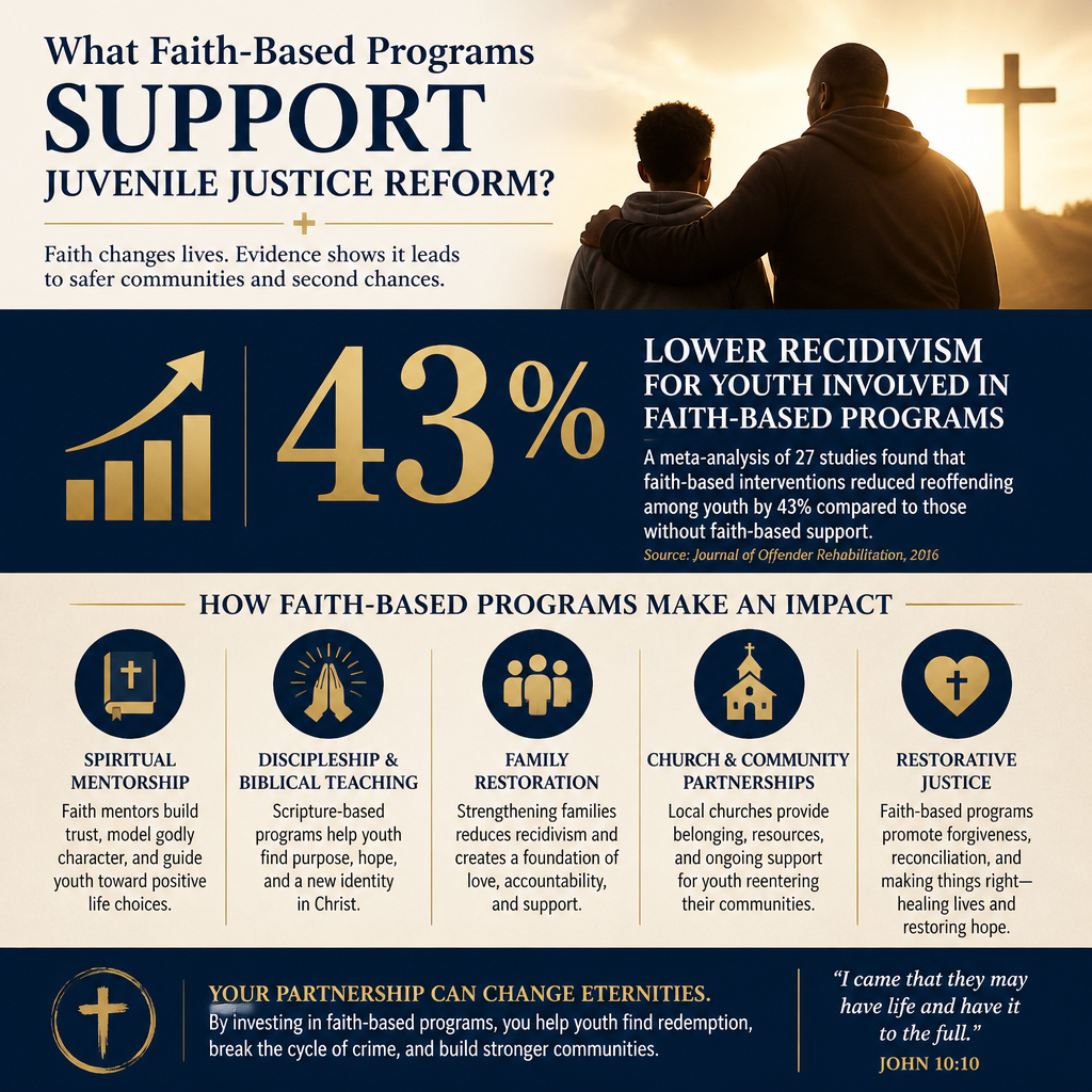 What faith-based programs support juvenile justice reform statistics