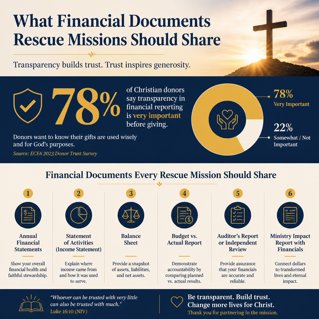 What financial documents rescue missions should share statistics