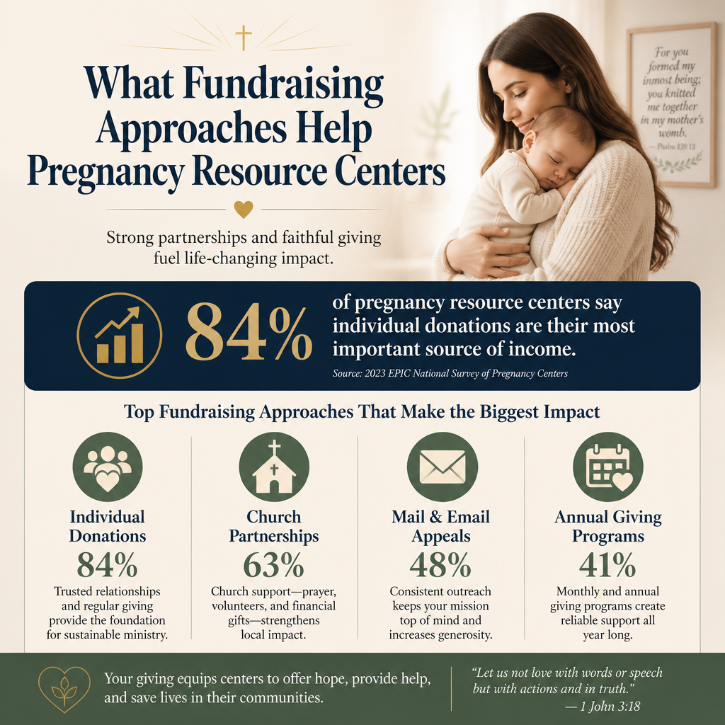 What fundraising approaches help pregnancy resource centers statistics