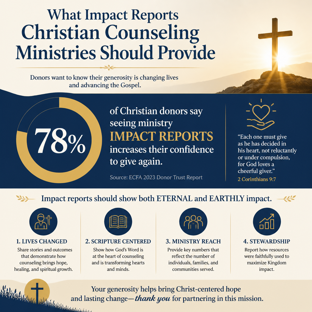 What impact reports Christian counseling ministries should provide statistics