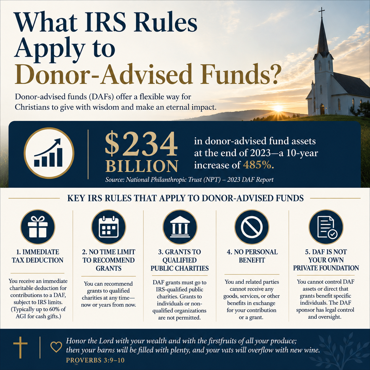 What IRS rules apply to donor-advised funds statistics