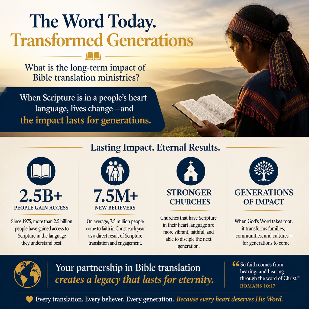 What is the long-term impact of Bible translation ministries statistics