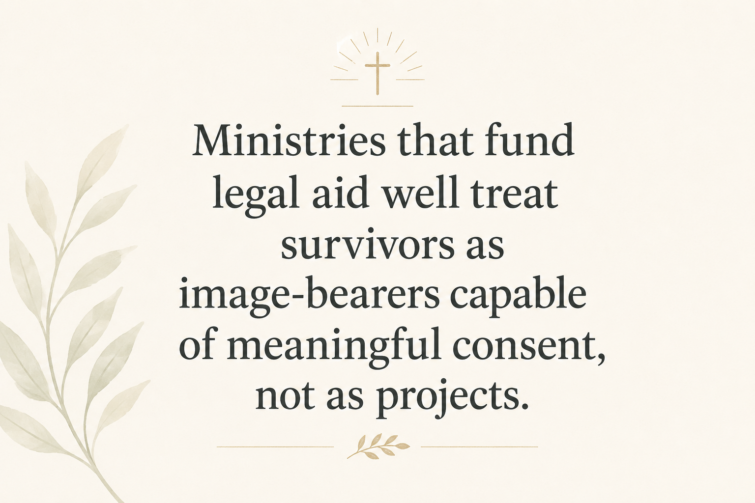 Key insight about What legal aid Christian anti-trafficking ministries fund