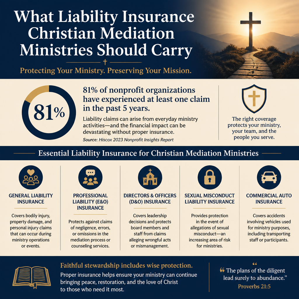 What liability insurance Christian mediation ministries should carry statistics