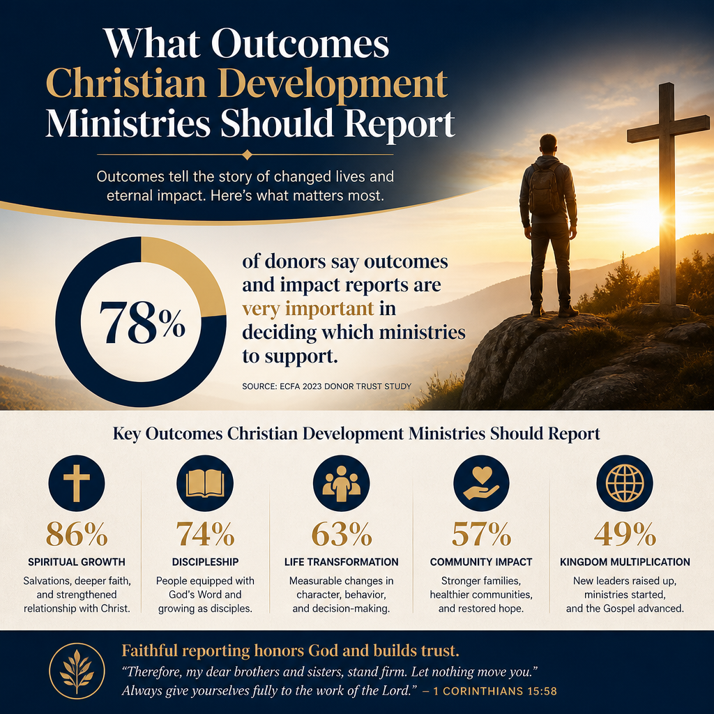 What outcomes Christian development ministries should report statistics