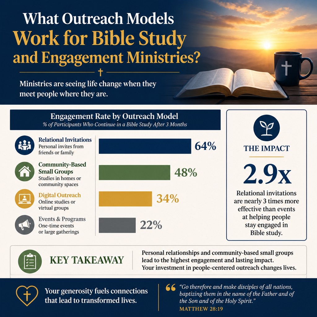 What outreach models work for Bible study and engagement ministries statistics