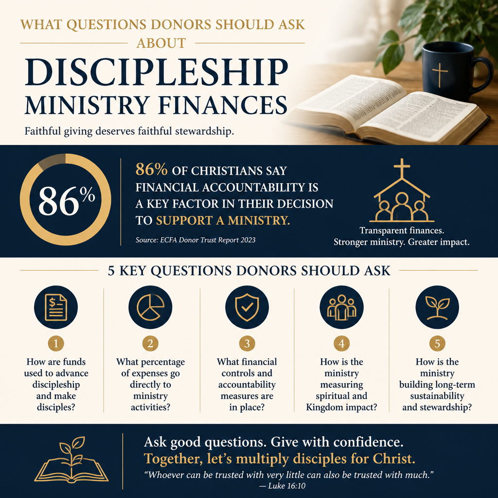 What questions donors should ask about discipleship ministry finances statistics