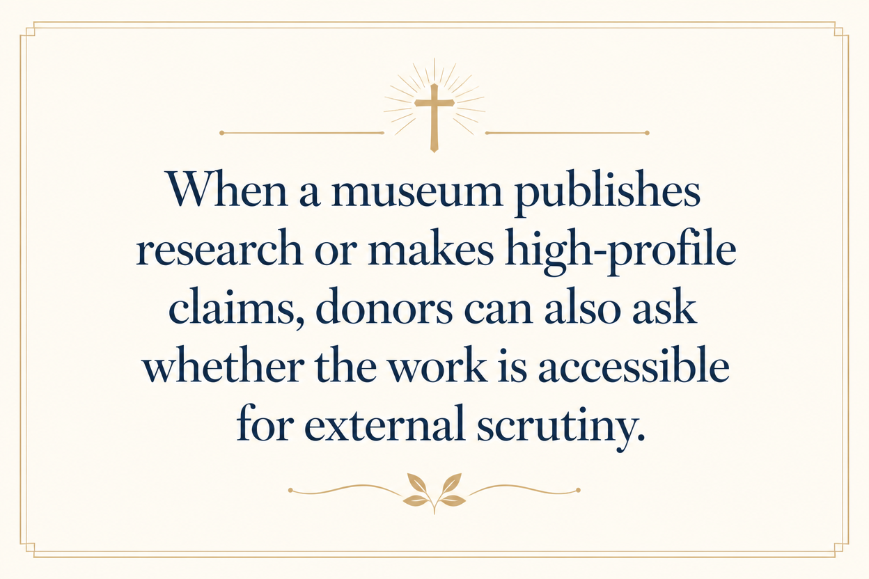 Key insight about What questions donors should ask biblical museum ministries