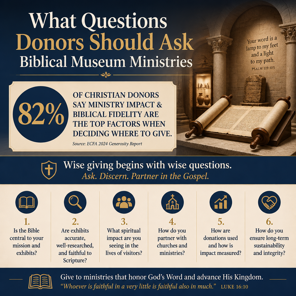What questions donors should ask biblical museum ministries statistics