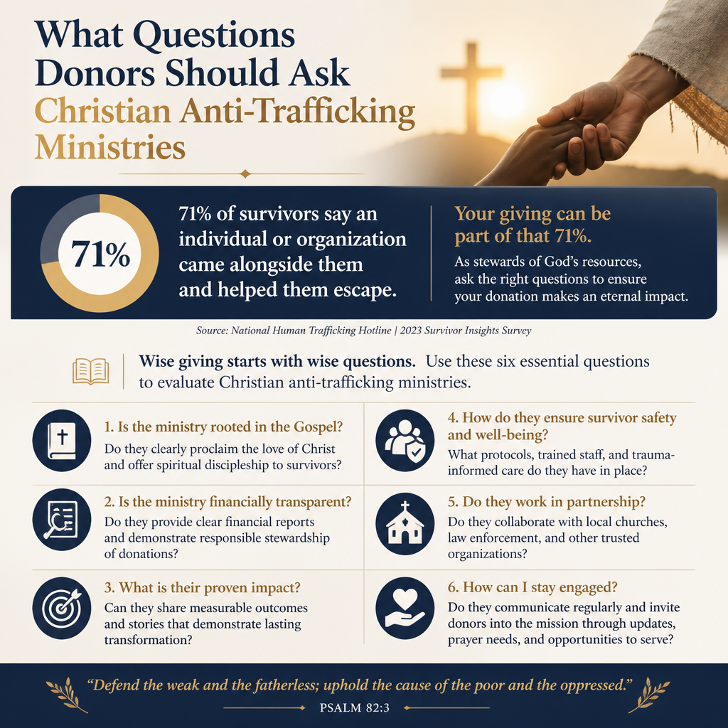 What questions donors should ask Christian anti-trafficking ministries statistics