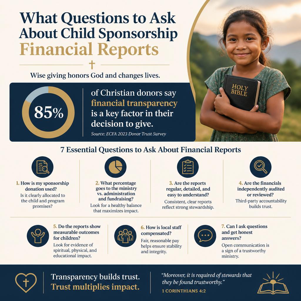 What questions to ask about child sponsorship financial reports statistics