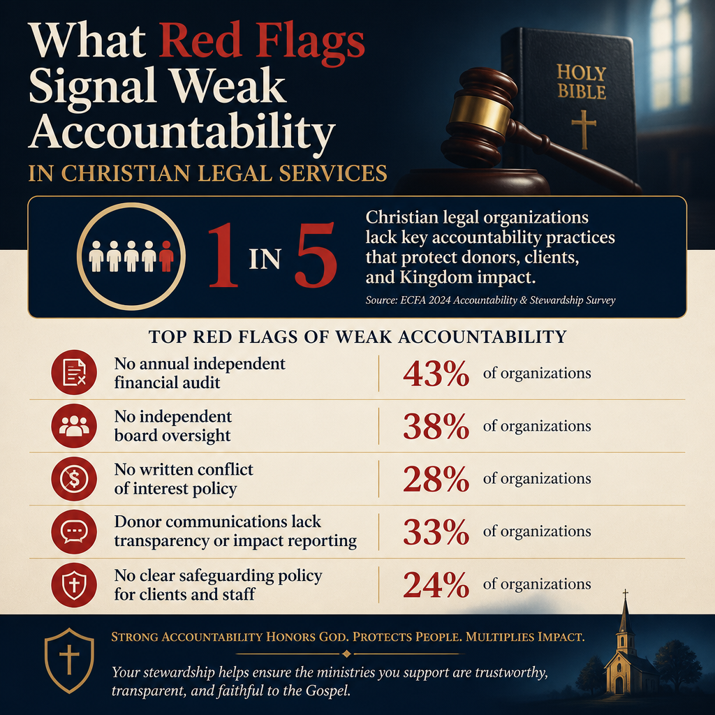 What red flags signal weak accountability in Christian legal services statistics