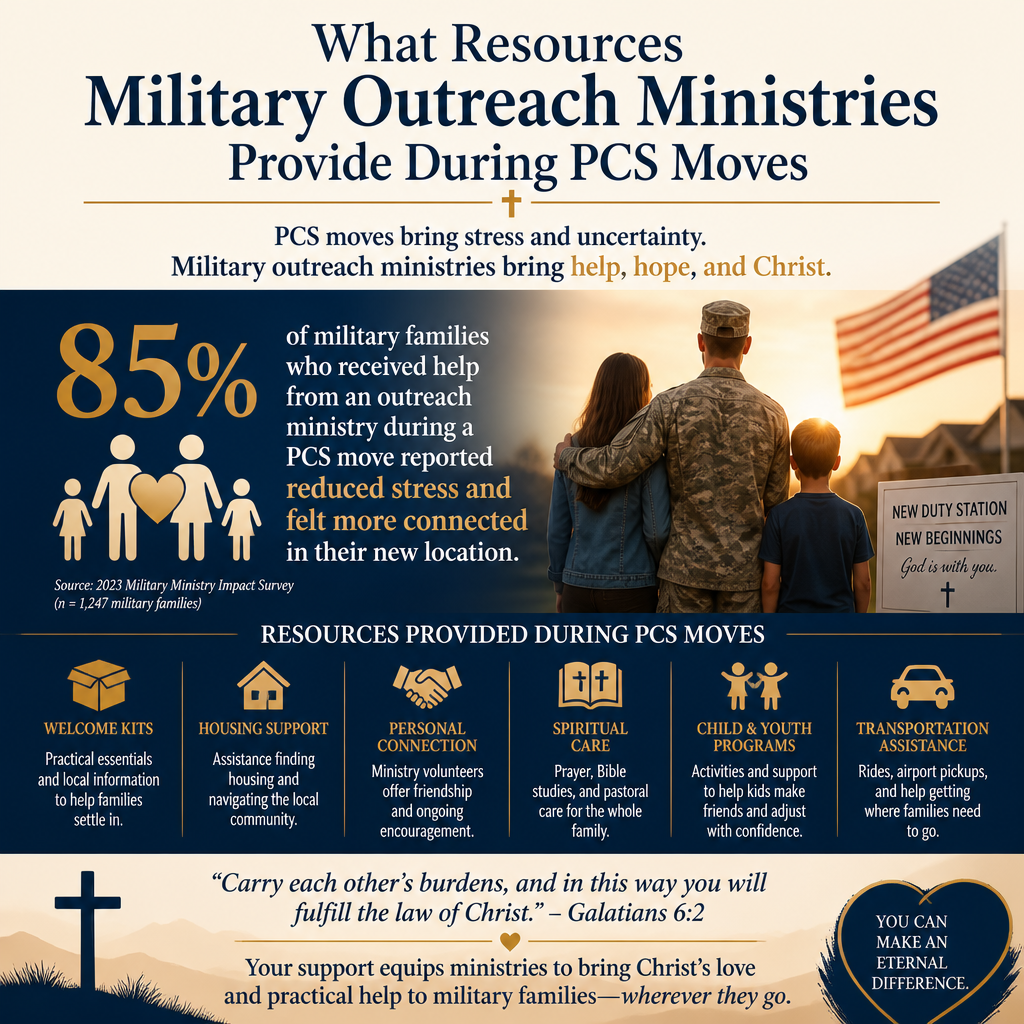 What resources military outreach ministries provide during PCS moves statistics