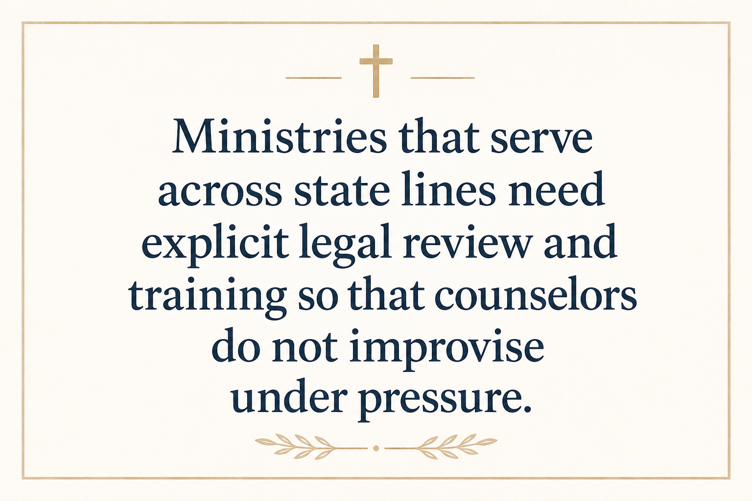 Key insight about What safeguards pastoral support ministries use for counseling