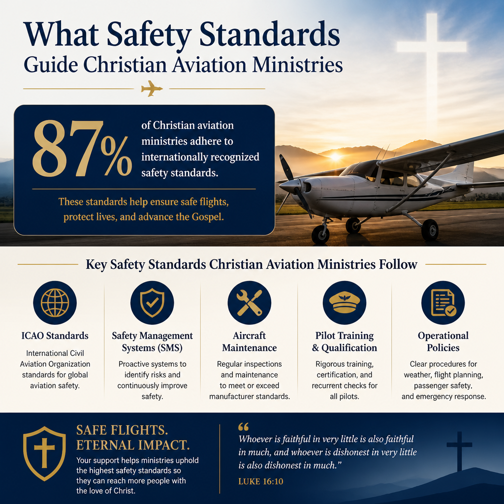 What safety standards guide Christian aviation ministries statistics