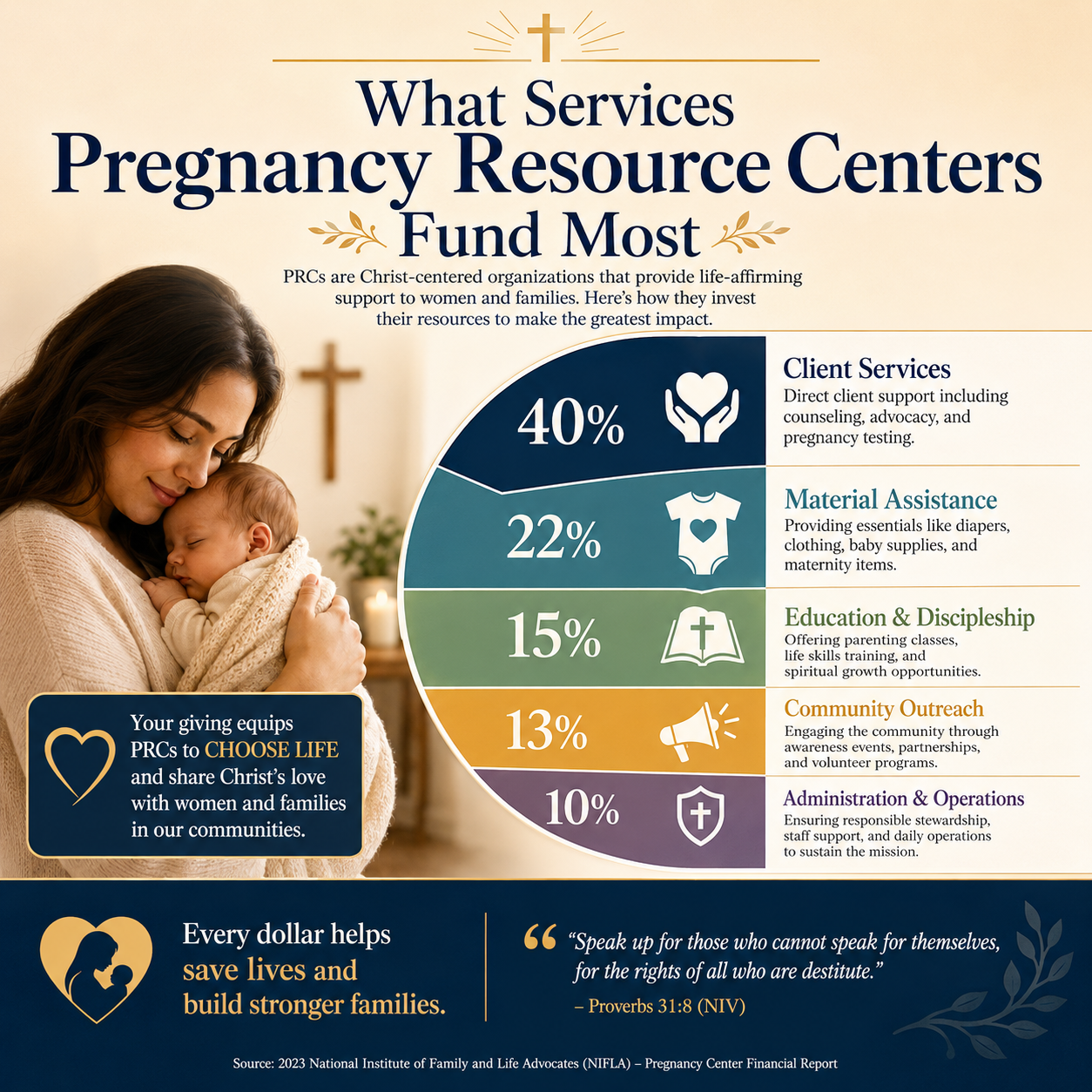 What services pregnancy resource centers fund most statistics