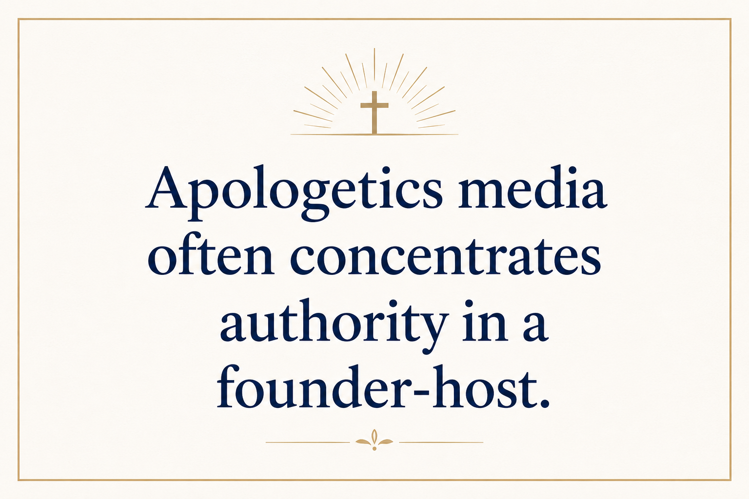 Key insight about What sponsoring apologetics media and publishing involves