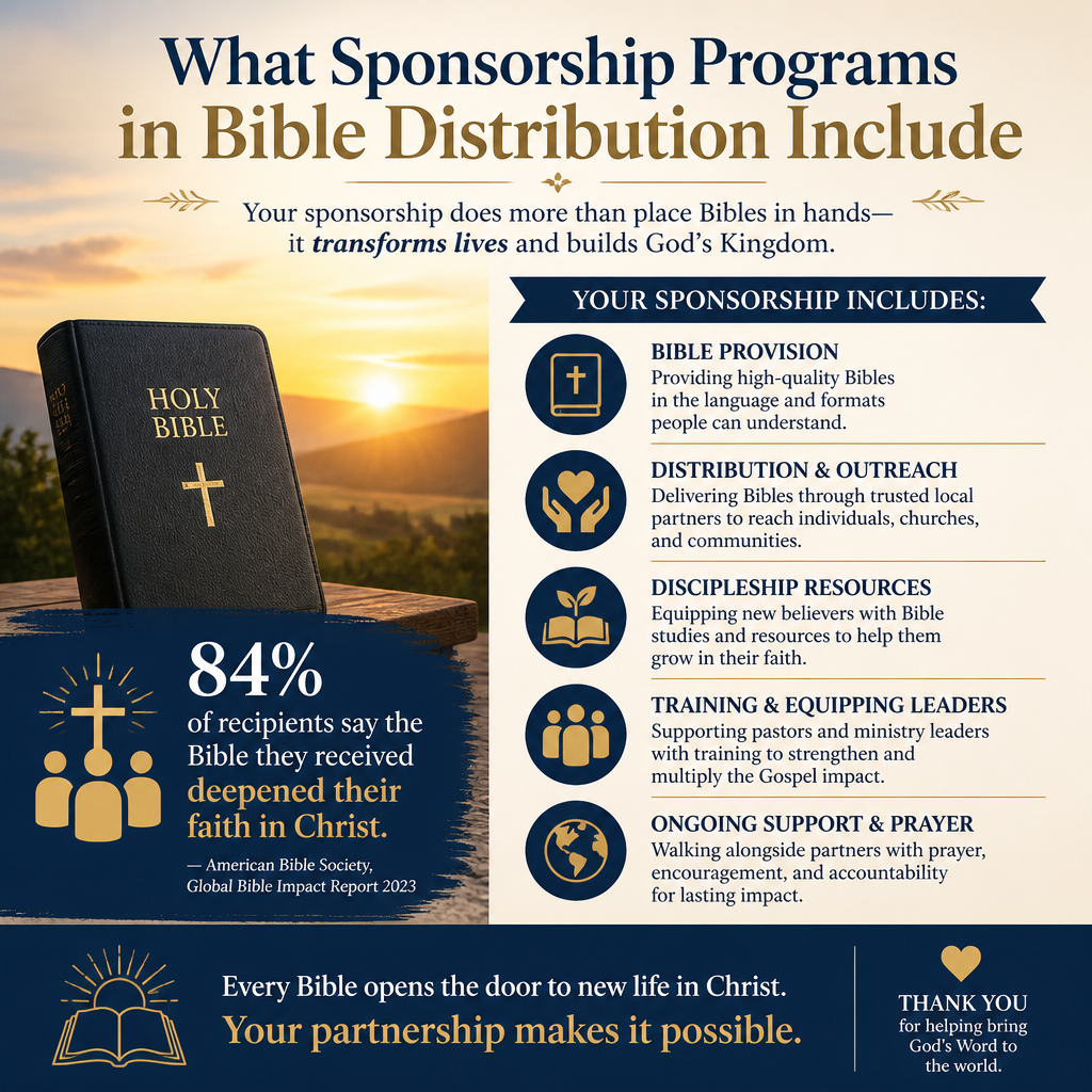What sponsorship programs in Bible distribution include statistics