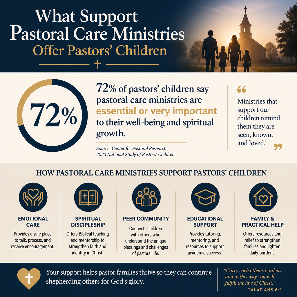What support pastoral care ministries offer pastors' children statistics