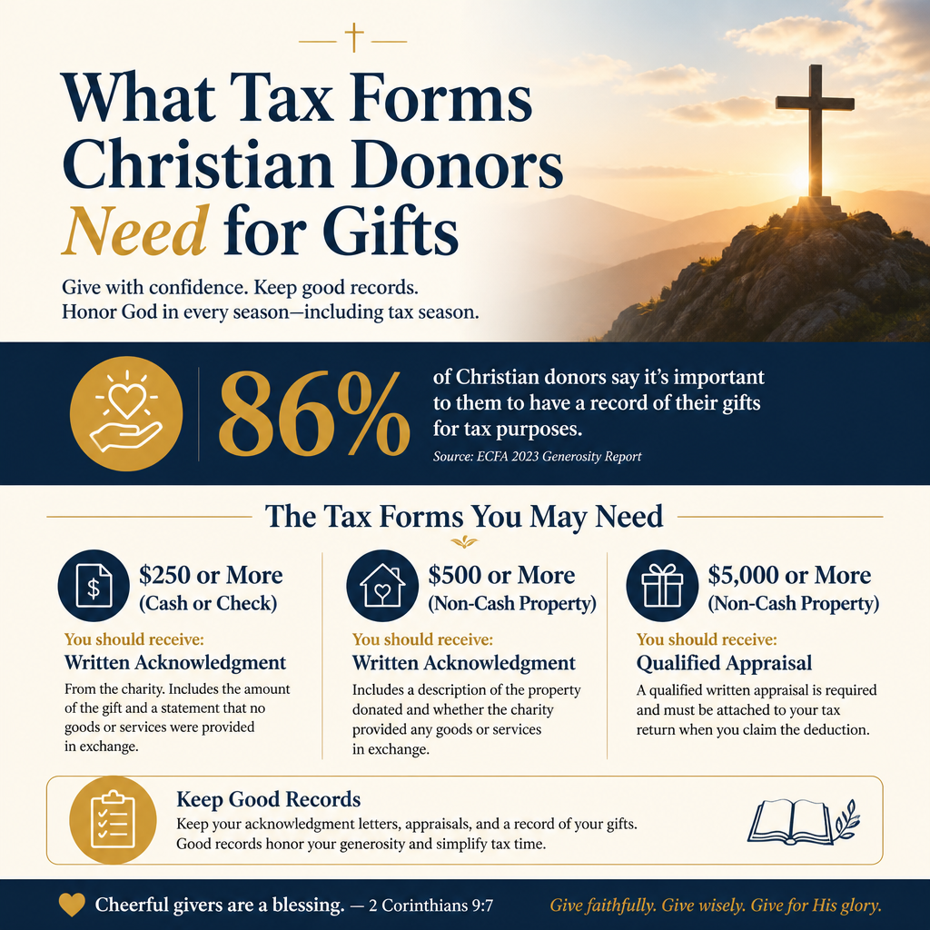 What tax forms Christian donors need for gifts statistics