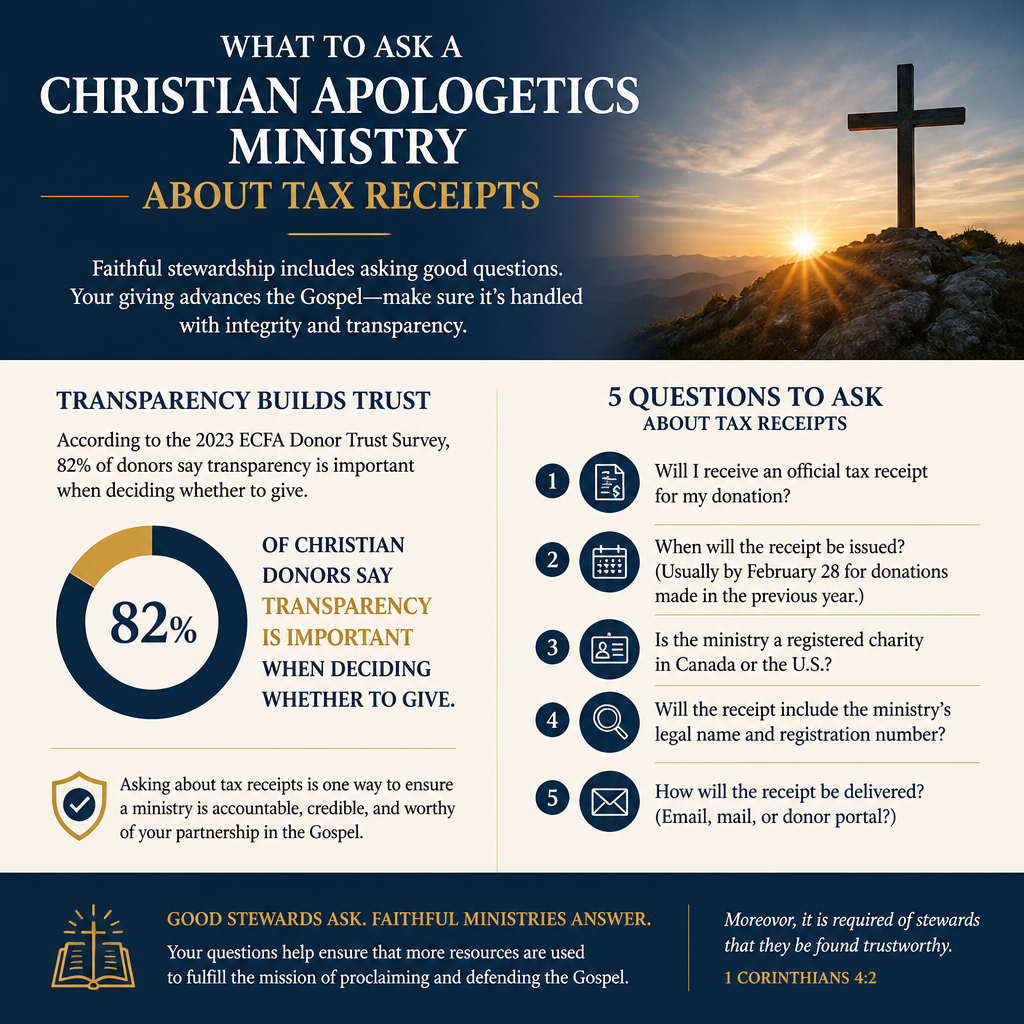 What to ask a Christian apologetics ministry about tax receipts statistics