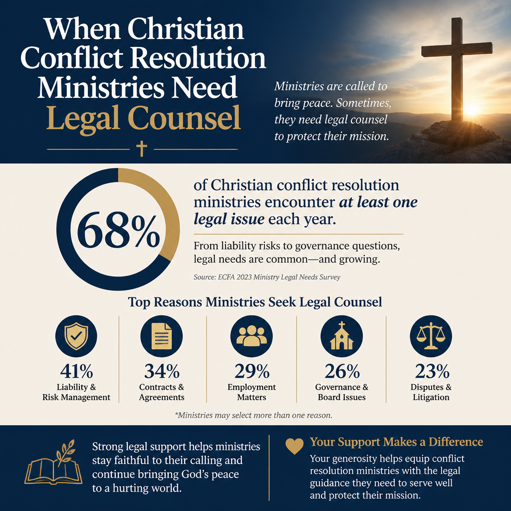 When Christian conflict resolution ministries need legal counsel statistics