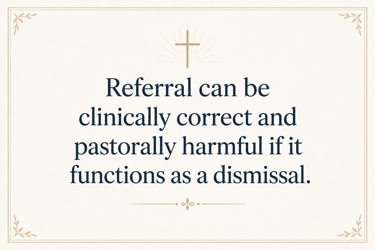 Key insight about When Christian counseling ministries refer to clinical care