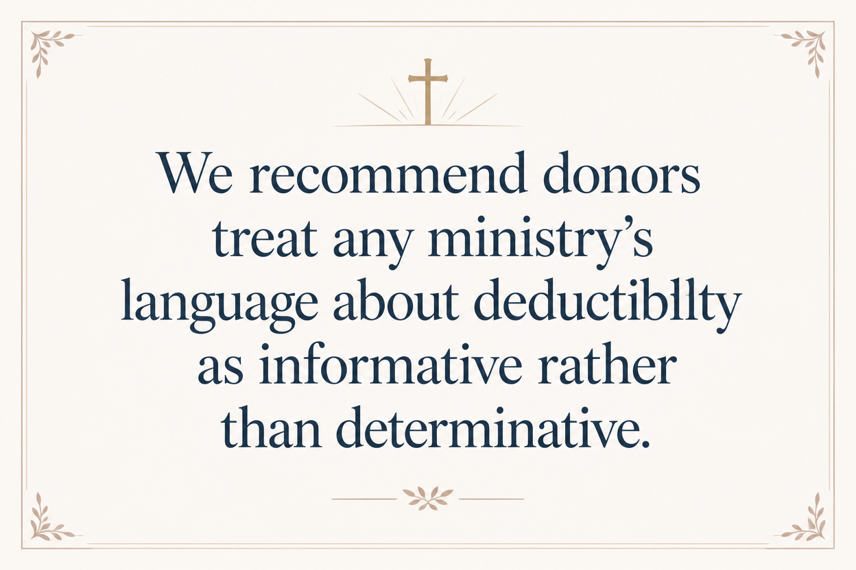 Key insight about When Christian medical ministries send tax statements