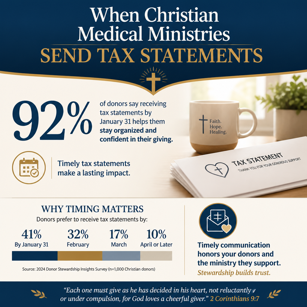 When Christian medical ministries send tax statements statistics