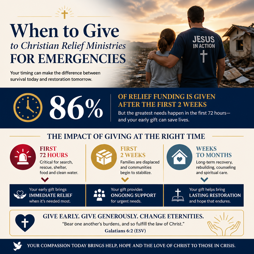 When to give to Christian relief ministries for emergencies statistics