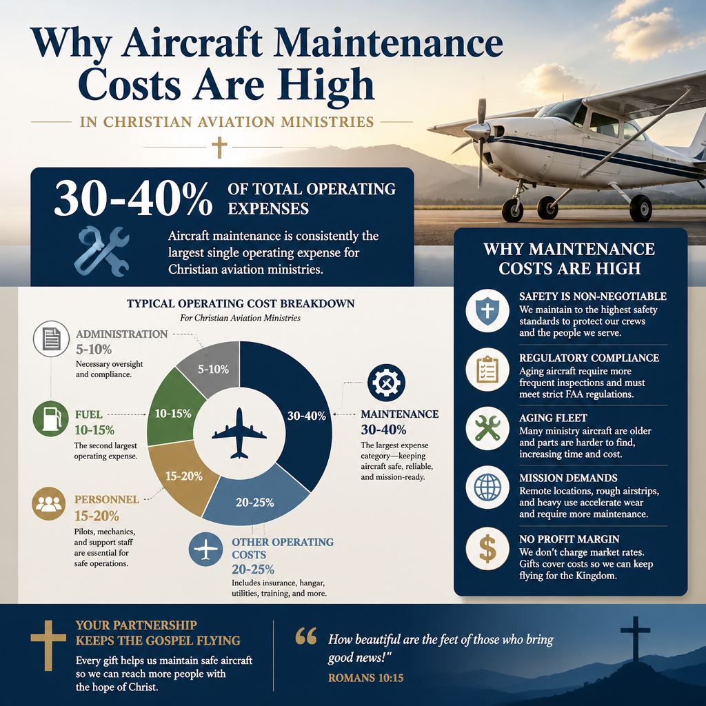 Why aircraft maintenance costs are high in Christian aviation ministries statistics
