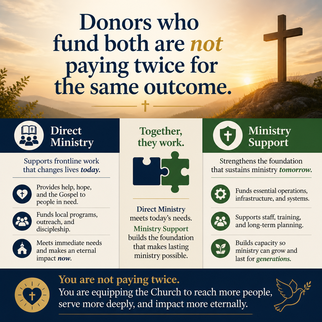Donors who fund both are not paying twice for the same outcome.