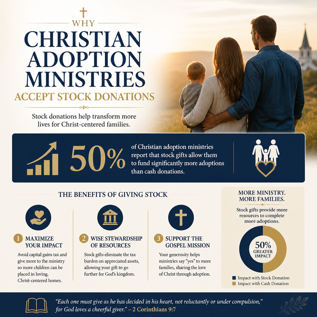 Why Christian adoption ministries accept stock donations statistics