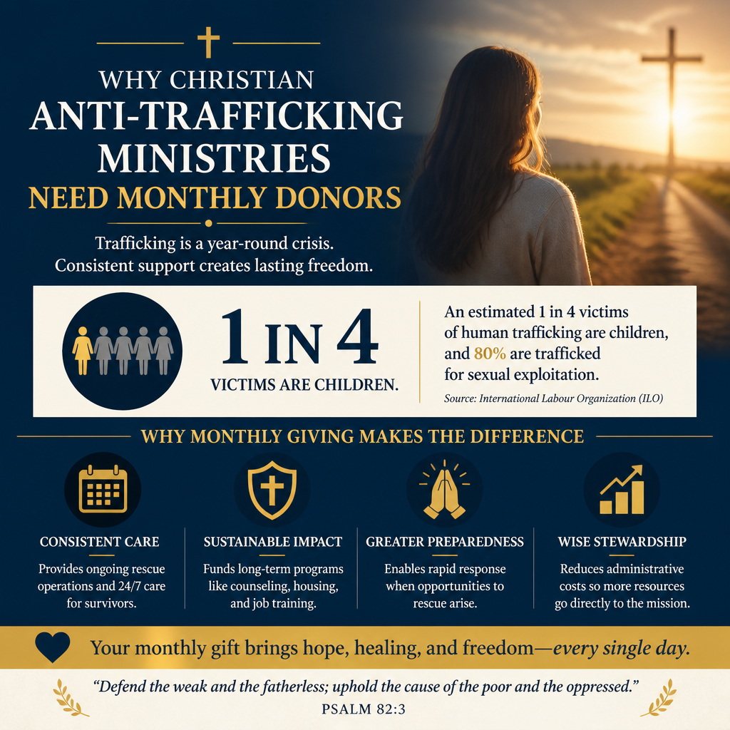 Why Christian anti-trafficking ministries need monthly donors statistics