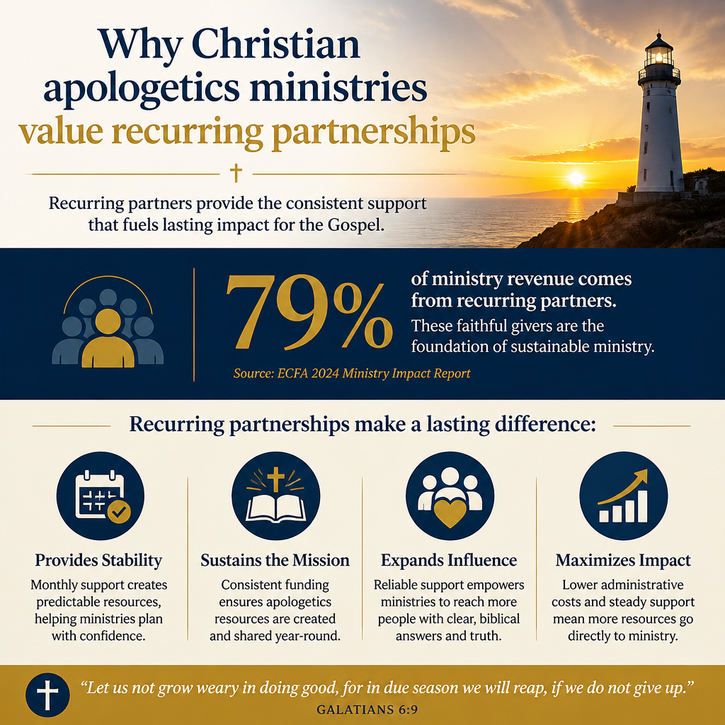 Why Christian apologetics ministries value recurring partnerships statistics
