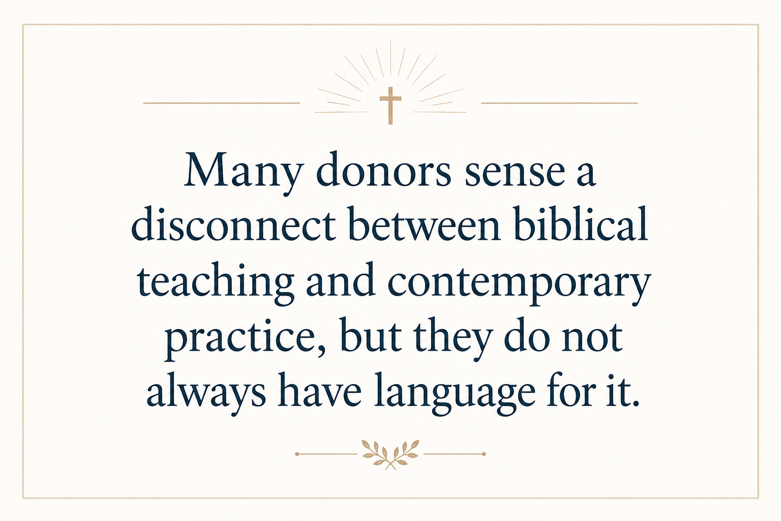 Key insight about Why Christian financial service ministries teach generosity