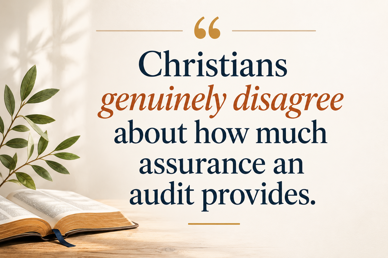Key insight about Why Christian financial service ministries use independent audits