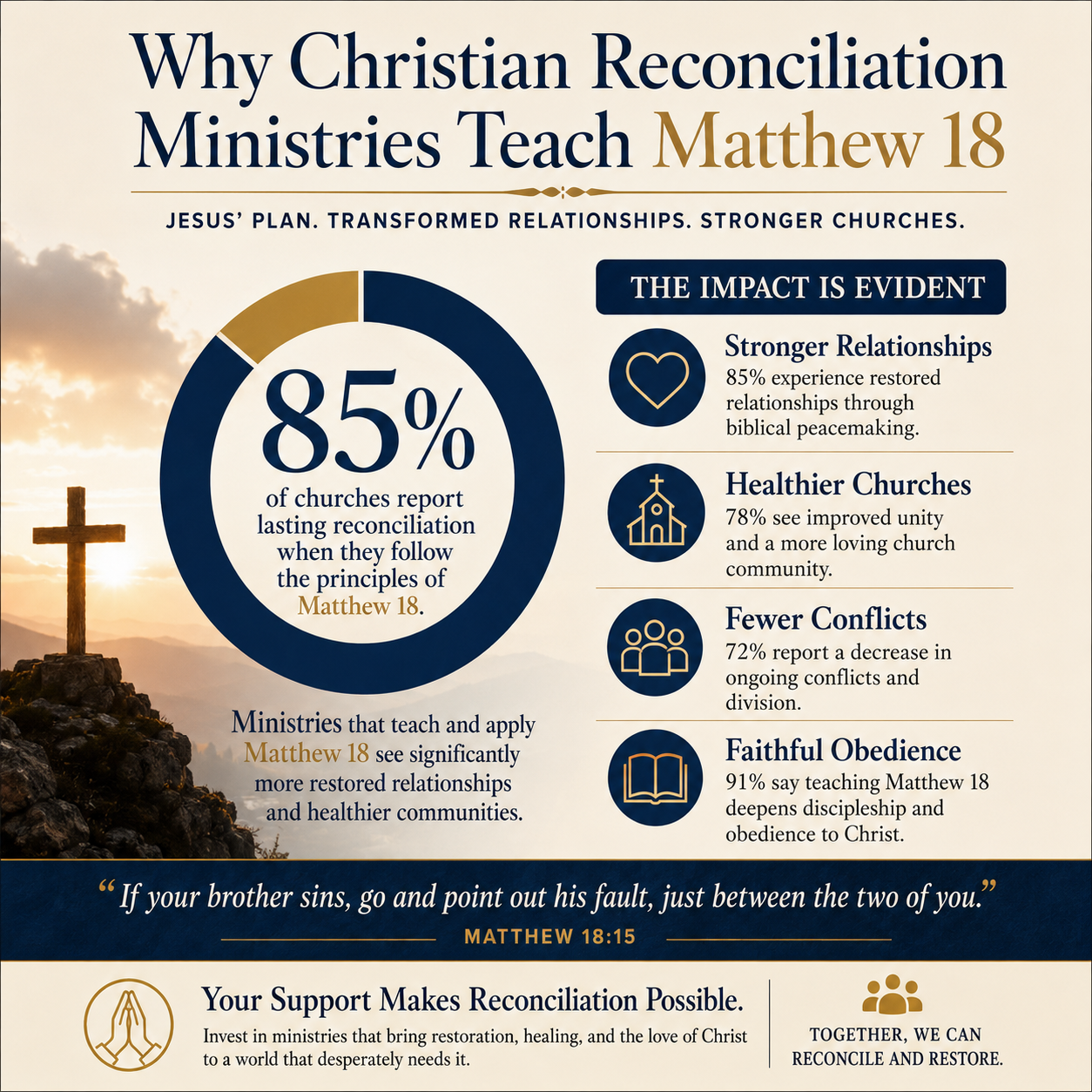 Why Christian reconciliation ministries teach Matthew 18 statistics