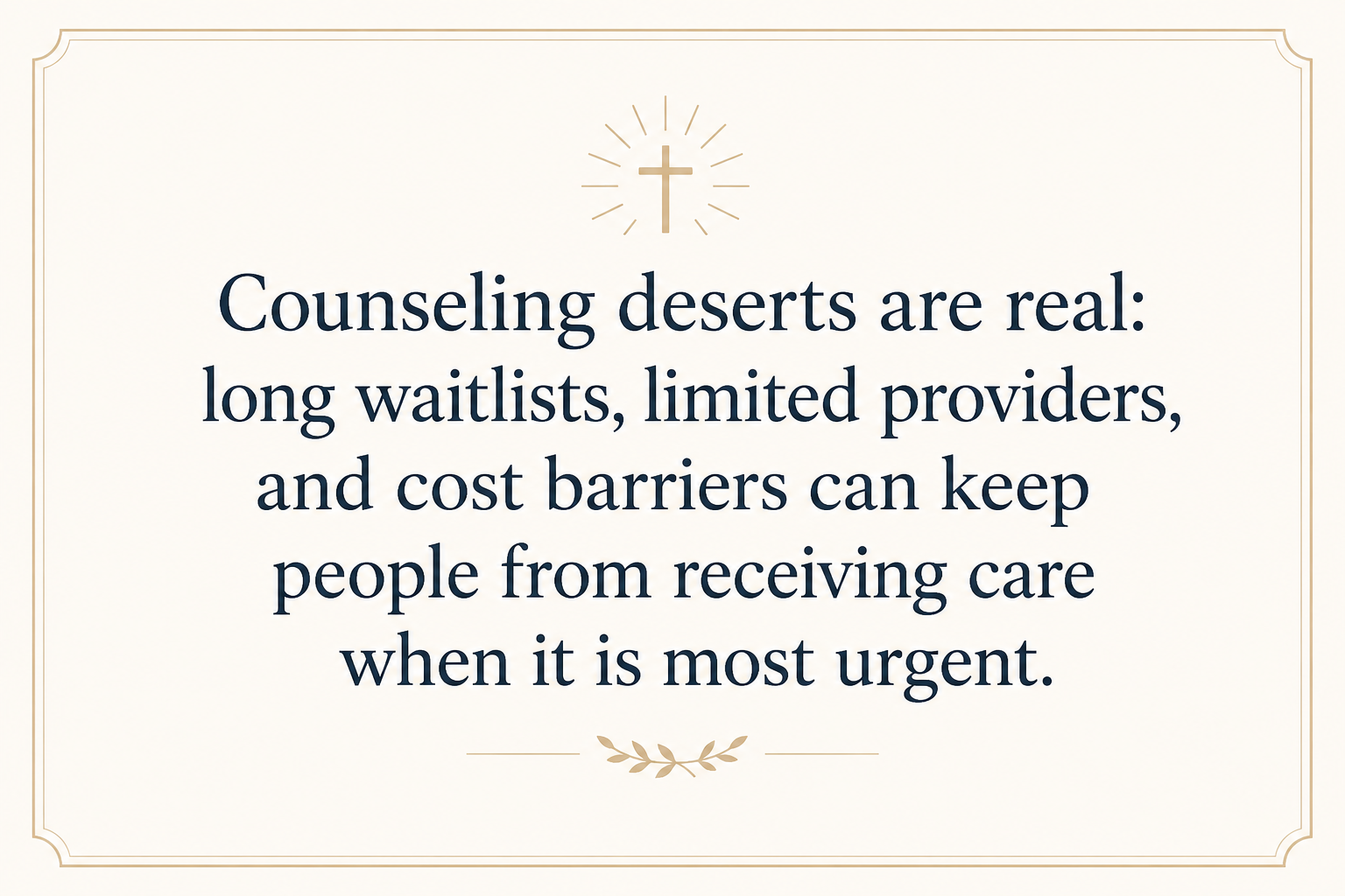Key insight about Why church donors give to local Christian counseling ministries