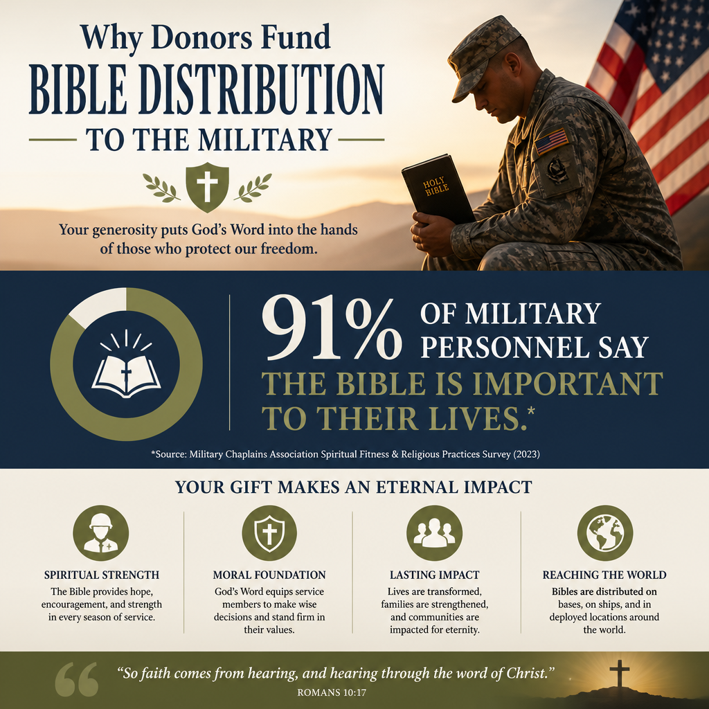 Why donors fund Bible distribution to the military statistics