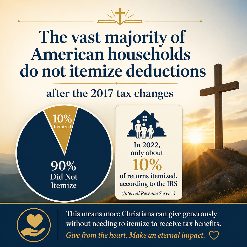 The vast majority of American households do not itemize deductions after the 2017 tax changes; in 2022, only about 10% o
