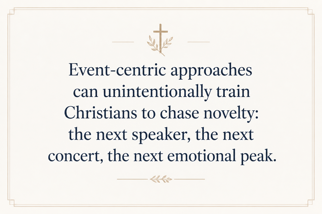 Key insight about Why military outreach ministries emphasize discipleship over events